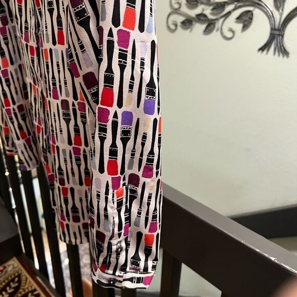 EUC ZoZo Medium Women's Multicolor Printed Paint Brushes Top #155 - Picture 4 of 5